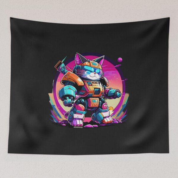 Item preview, Mechanical Meow Designs Ver2. | Futuristic Cat Robot Art on Redbubble designed and sold by Watchara Aekcheen.