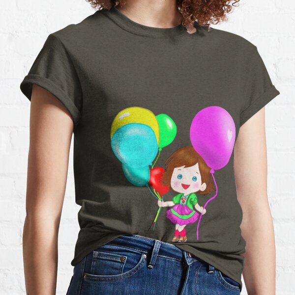 Sin Artista - Camiseta blanca Niña globo corazón (Adulto - niño)