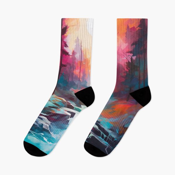 Item preview, River cascades through the beautiful woods at sunset 11 designed and sold by Art by Lilia.