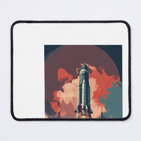 Item preview, a painting of a rocket taking off into the sky designed and sold by Dark Fantasy Store.