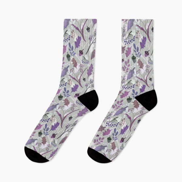 Item preview, Floral autumn pattern, drawing with pastels, pink twigs and berries on a green background. designed and sold by UVI-CA.