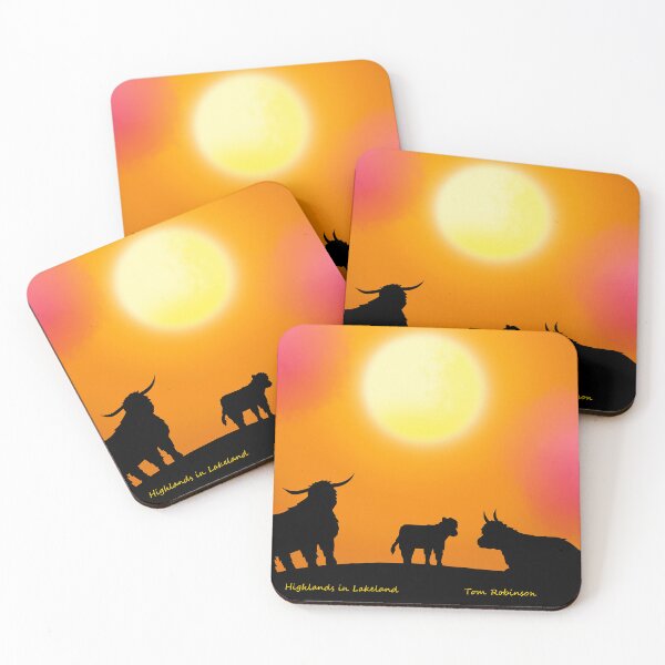 Item preview, Highland Cattle in Lakeland National Park designed and sold by LakelandDrawing.