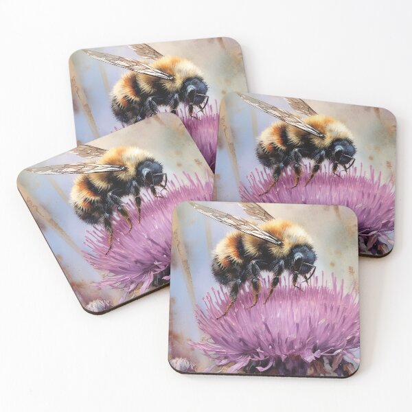 Item preview, Bee on the flower Botanical watercolor 5 designed and sold by Art by Lilia.