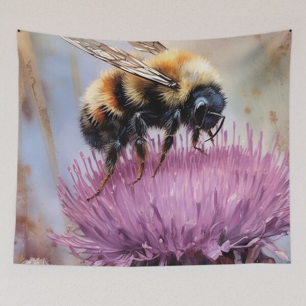 Item preview, Bee on the flower Botanical watercolor 5 designed and sold by Art by Lilia.