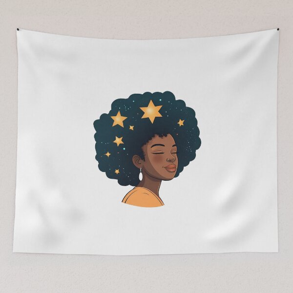 Item preview, Black Woman Stars Afro Black Pride designed and sold by KD Merch.