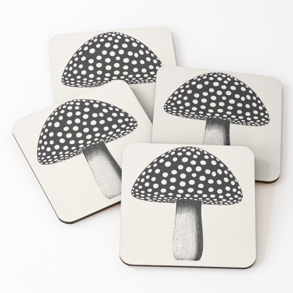 Item preview, Charming Monochrome Mushroom Retro Vintage Art Print for Kitchen & Botanical Rustic Decor designed and sold by PinkNomad.