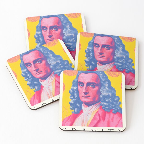 Item preview, Newtons Gravity Science Artwork - Dreamy Pink and Yellow Retro Wall Art for Study or Office designed and sold by PinkNomad.