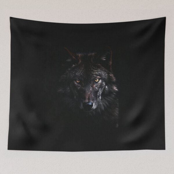 Item preview, Portrait of a wolf on a black background designed and sold by Hiszpanka.