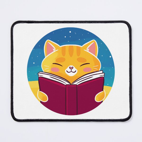 Item preview, Cute ginger cat reading a book designed and sold by Yaragold.