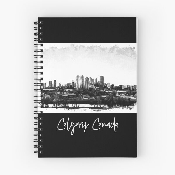 Item preview, Black and White Calgary Cityscape Watercolor, Canada Locations designed and sold by DiPabloStudio.