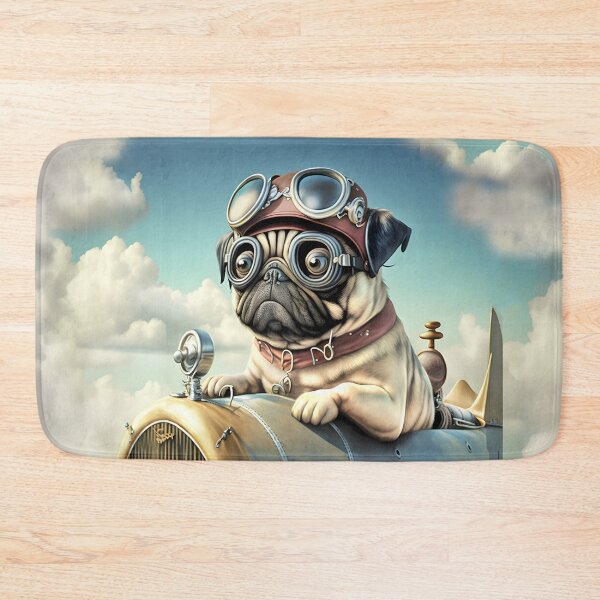 Item preview, Cute Pug Airplane Ace Pilot designed and sold by candiscamera.