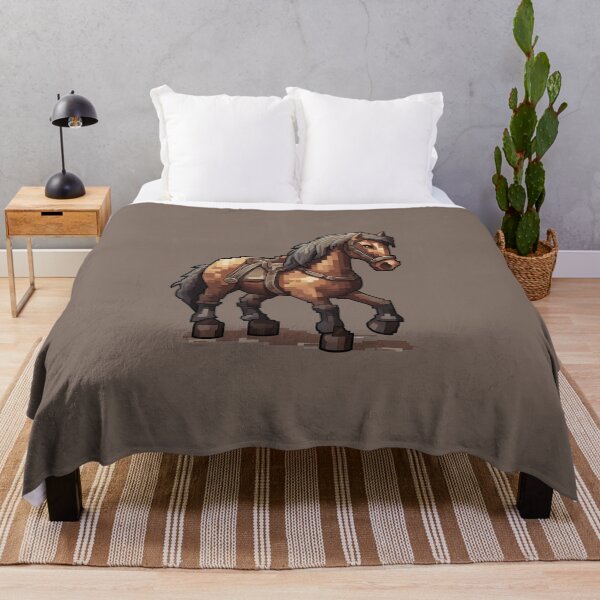Aperçu de l'œuvre Cheval pixel art 8 bits créée et vendue par CyprianCrafts.