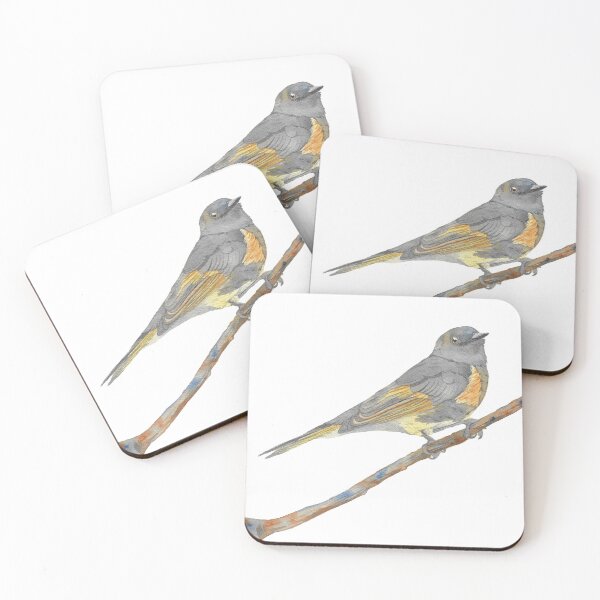 Item preview, American redstart warbler watercolor portrait designed and sold by L'Atelier Oranjade.