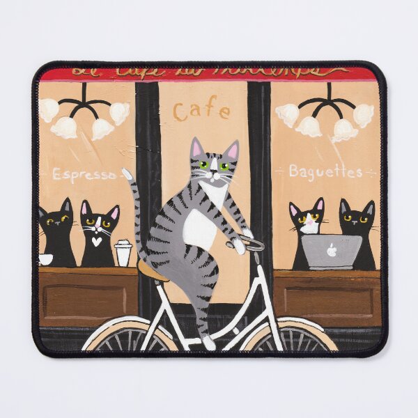 Item preview, A Bicycle Ride Past the Cafe designed and sold by KilkennyCat Art.