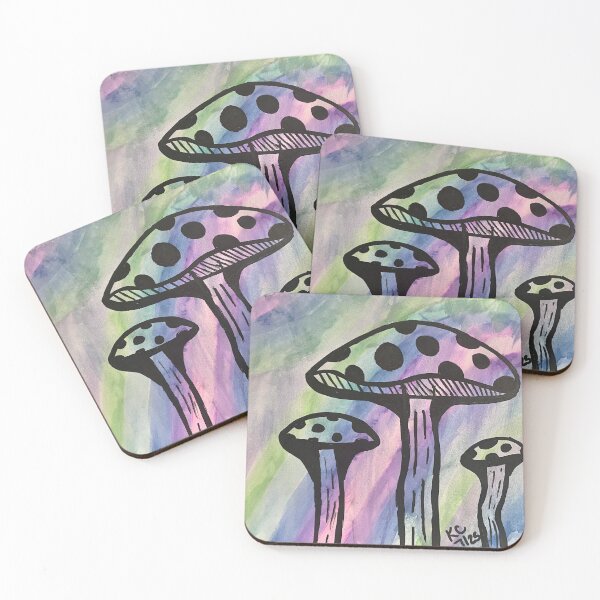 Item preview, Mushrooms on watercolor designed and sold by KLCdoodles.