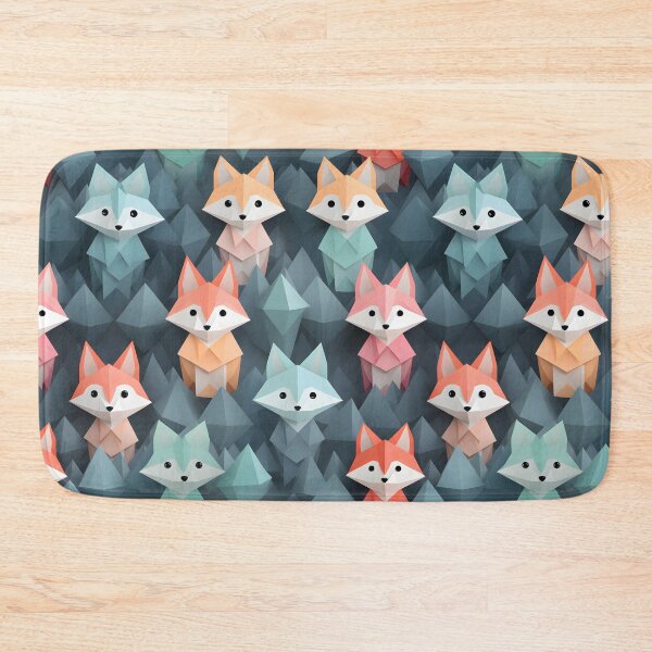 Item preview, Pastel Origami Fox Pattern - Whimsical and Playful Design designed and sold by The Whimsical Homestead.