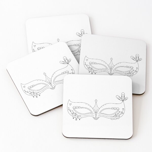 Item preview, Masquerade mask line illustration designed and sold by OM-lova.