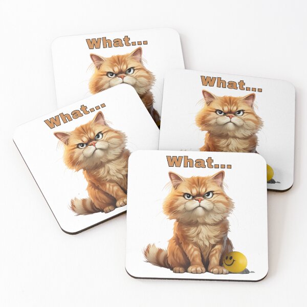 Item preview, Cute Funny Annoyed Cat -- What... designed and sold by ZebraStallion.