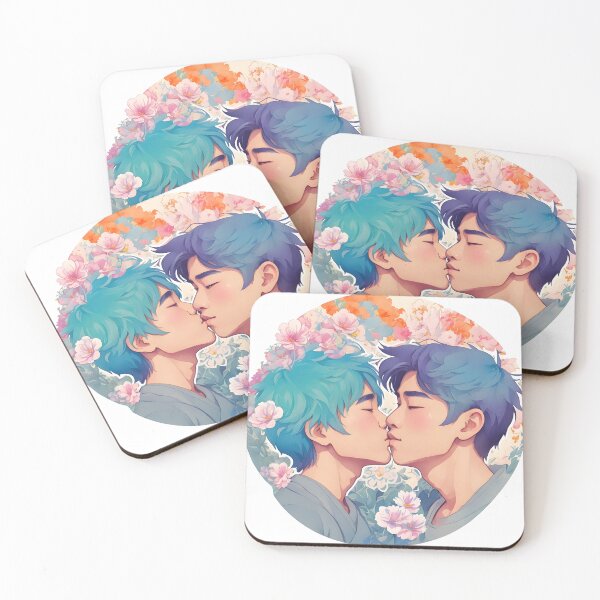Item preview, Boys Kiss - Capturing Love and Tenderness in Heartwarming Illustrations designed and sold by DimHel2.