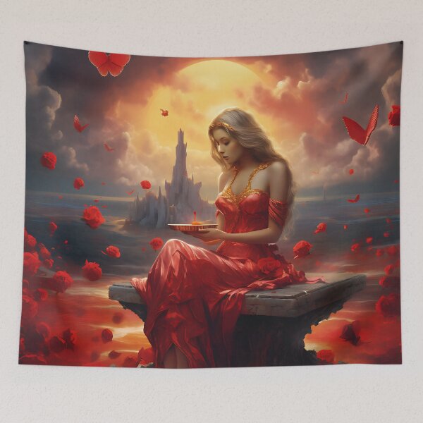 Item preview, Picture "Lady In Red" in the style of an oil painting designed and sold by Pflugart.