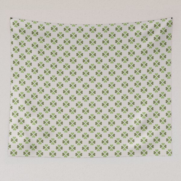 Item preview, Green Heartshaped Clover Retro Pattern designed and sold by coverinlove.