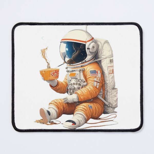 Item preview, Astronaut eating instant noodle cup. designed and sold by ImagineCorner.