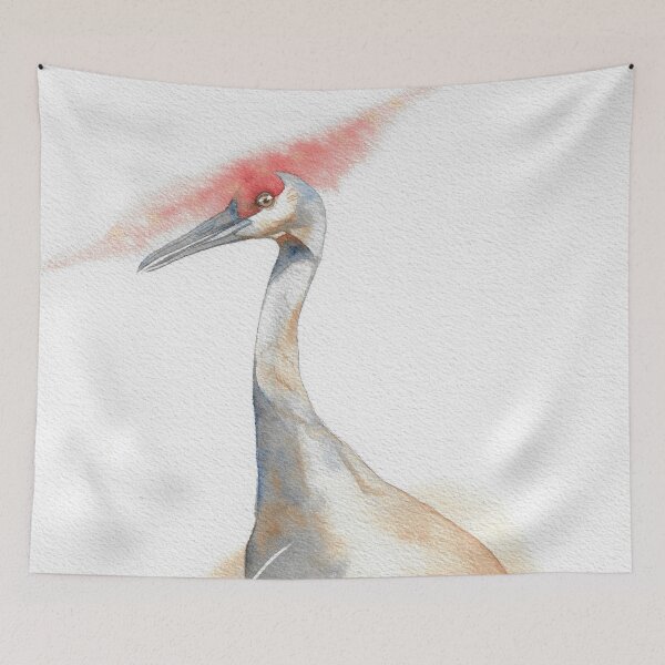 Item preview, Sandhill crane (Antigone canadensis) watercolor portrait designed and sold by L'Atelier Oranjade.