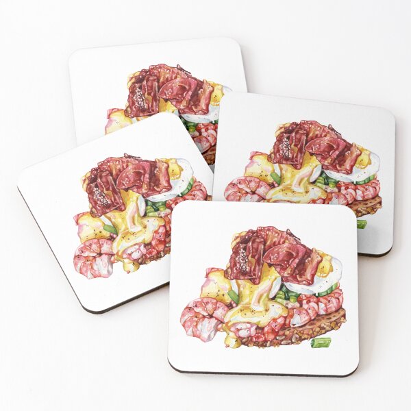 Item preview, Shrimp Eggs Benedict Toast designed and sold by Katariina Purru.