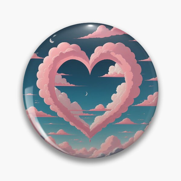 Item preview, Charming Pink Heart with Dreamy Clouds designed and sold by Itsheartshop.