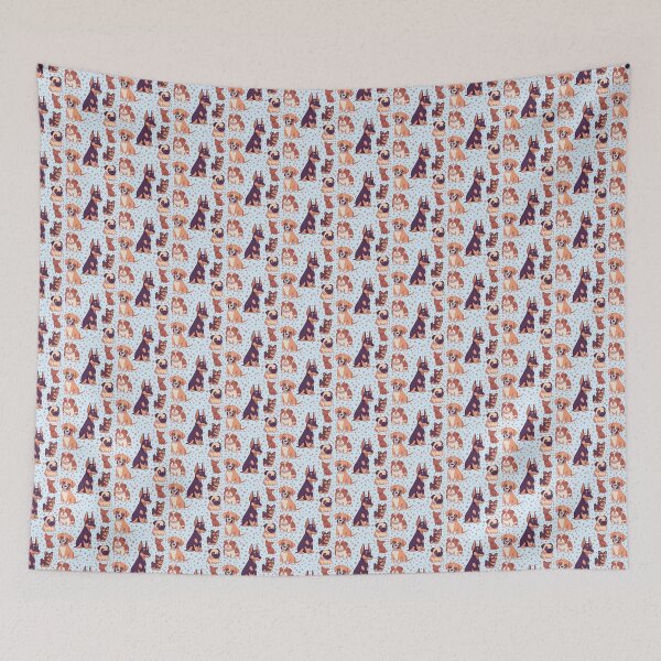 Item preview, Cute chibi dog breeds pattern  designed and sold by Yaragold.