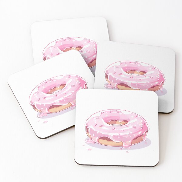 Item preview, Cute Kawaii Pink Glazed Donut designed and sold by CozyKawaiiArt.