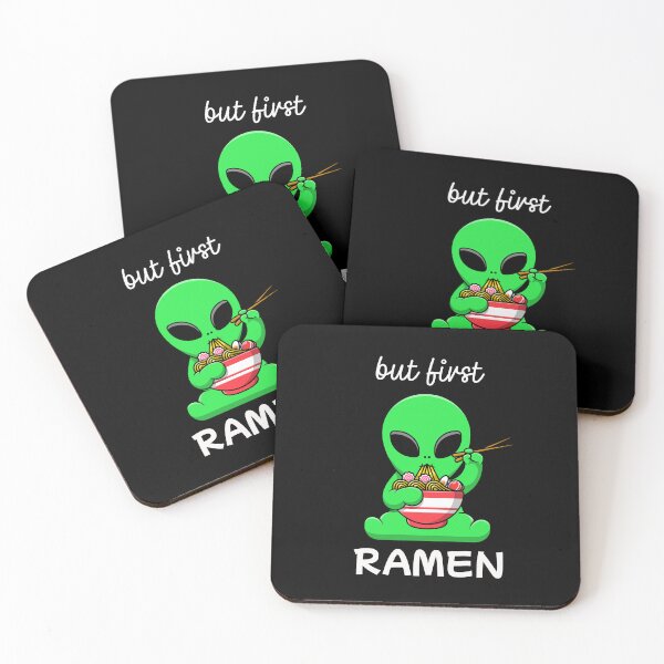 Item preview, Cute Alien eating Ramen designed and sold by Gee-Na.