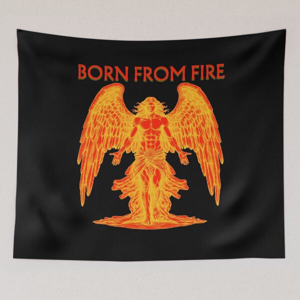 Item preview, Born From Fire Mystical Angel red and gold designed and sold by AgeOfHeroes.