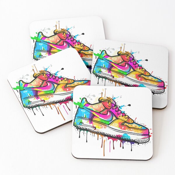 Item preview, Colorful nike Shoe painted designed and sold by WearYoSneakers.