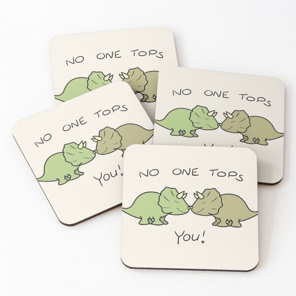 Item preview, LOVEY DINOS: Triceratops “No one tops you!” cute Valentines card designed and sold by EmiliaMoscovich.