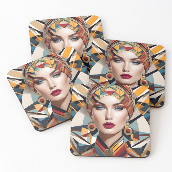 Item preview, Deco Chic: Fashion Illustration with Colorful Geometric Motifs designed and sold by OurBarcode.