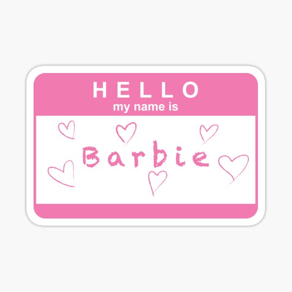 Barbie Custom Name Sticker Sheet