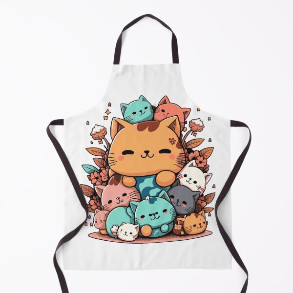 Aperçu de l'œuvre Tas de chats kawaii pour les amoureux des chats créée et vendue par tatadonets.