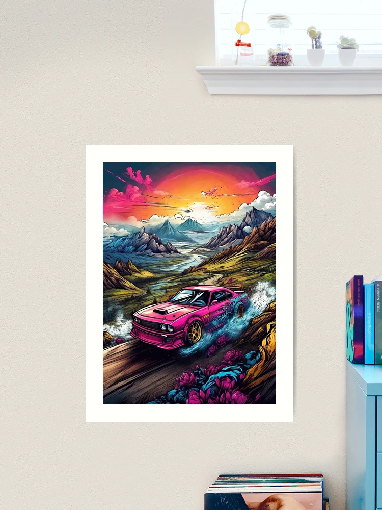 Car drifting mountains