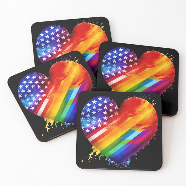 Item preview, Rainbow Heart America - Gay Pride designed and sold by Fruitsome.