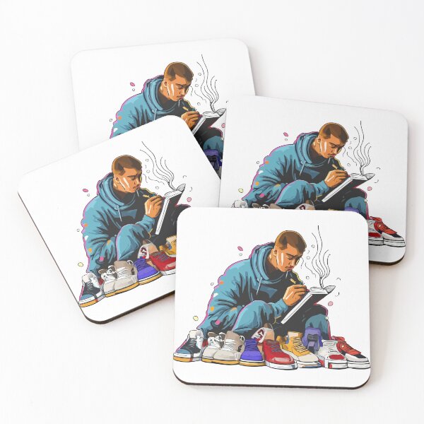 Item preview, Man surrounded by shoes writting rap and poetry  designed and sold by WearYoSneakers.