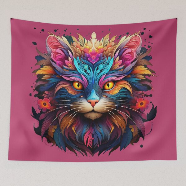 Item preview, 3D Effect of Colourful  Cat designed and sold by CoputerEasel.
