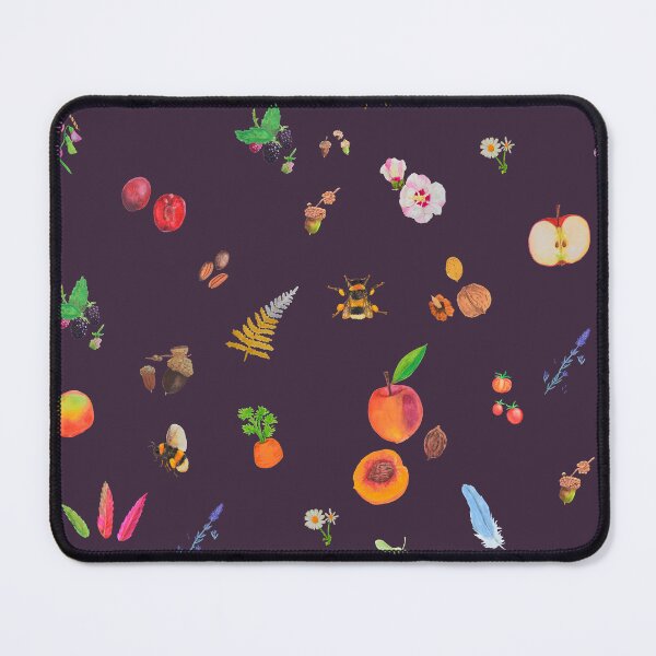 Item preview, Cottage core gouache painting repeated pattern : dark purple bg designed and sold by Maysoulrose.
