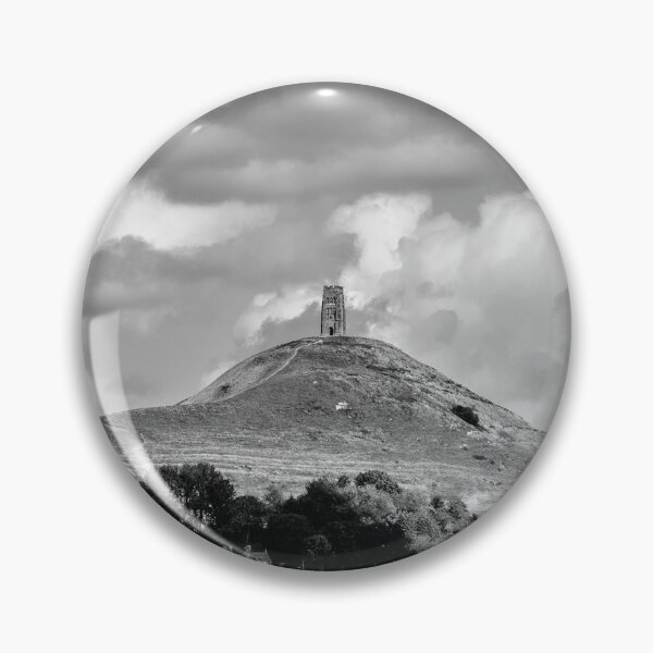 Item preview, St. Michael's Tower atop Glastonbury Tor, dramatic sky above. designed and sold by bailey-cooper.