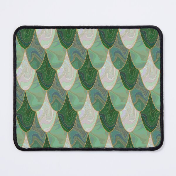 Item preview, Green and white reptile scale marbled pattern  designed and sold by Osting.