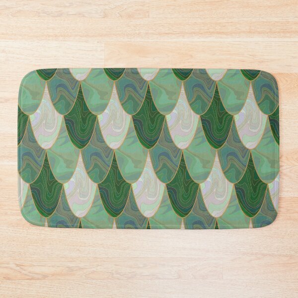 Item preview, Green and white reptile scale marbled pattern  designed and sold by Osting.