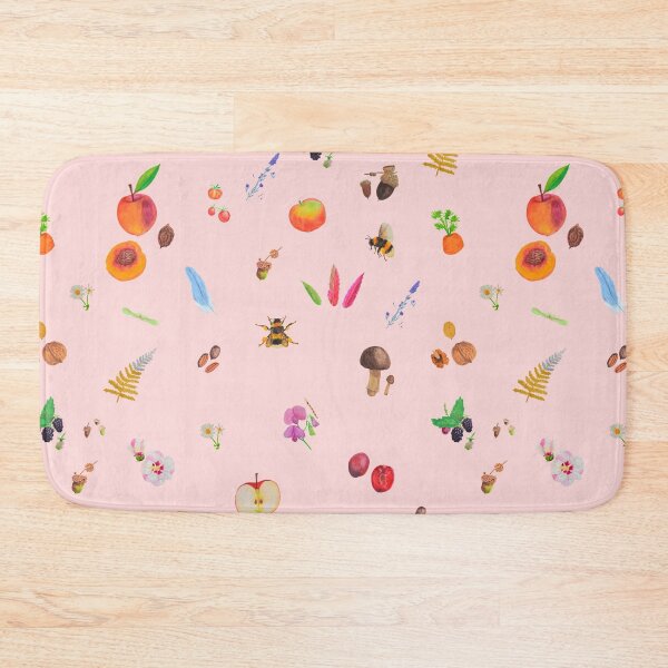 Item preview, Cottage core gouache painting repeated pattern : pink bg designed and sold by Maysoulrose.