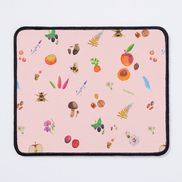 Item preview, Cottage core gouache painting repeated pattern : pink bg designed and sold by Maysoulrose.