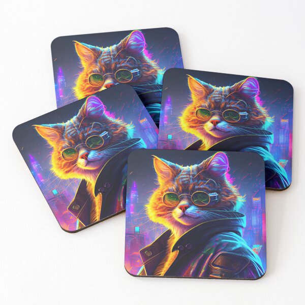 Item preview, S1-004-2 Cyber Beasts Series: Cyberpunk Cat - Part 2 (With Background) designed and sold by Apainterio.