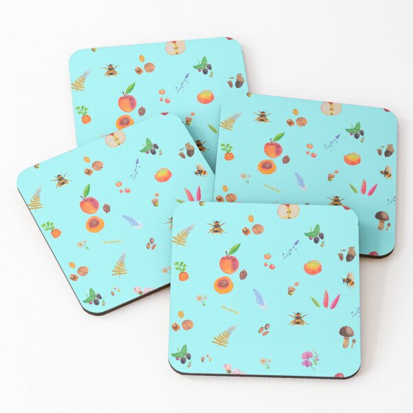 Item preview, Cottage core gouache painting repeated pattern : skyblue bg designed and sold by Maysoulrose.